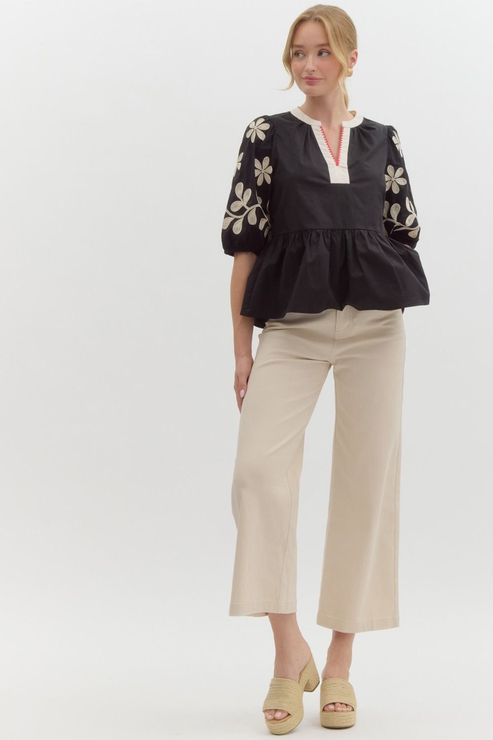 Heather Embroidered Top