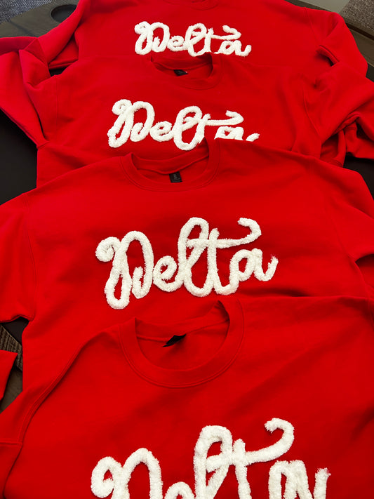 Delta Chenille Embroidered Sweatshirt